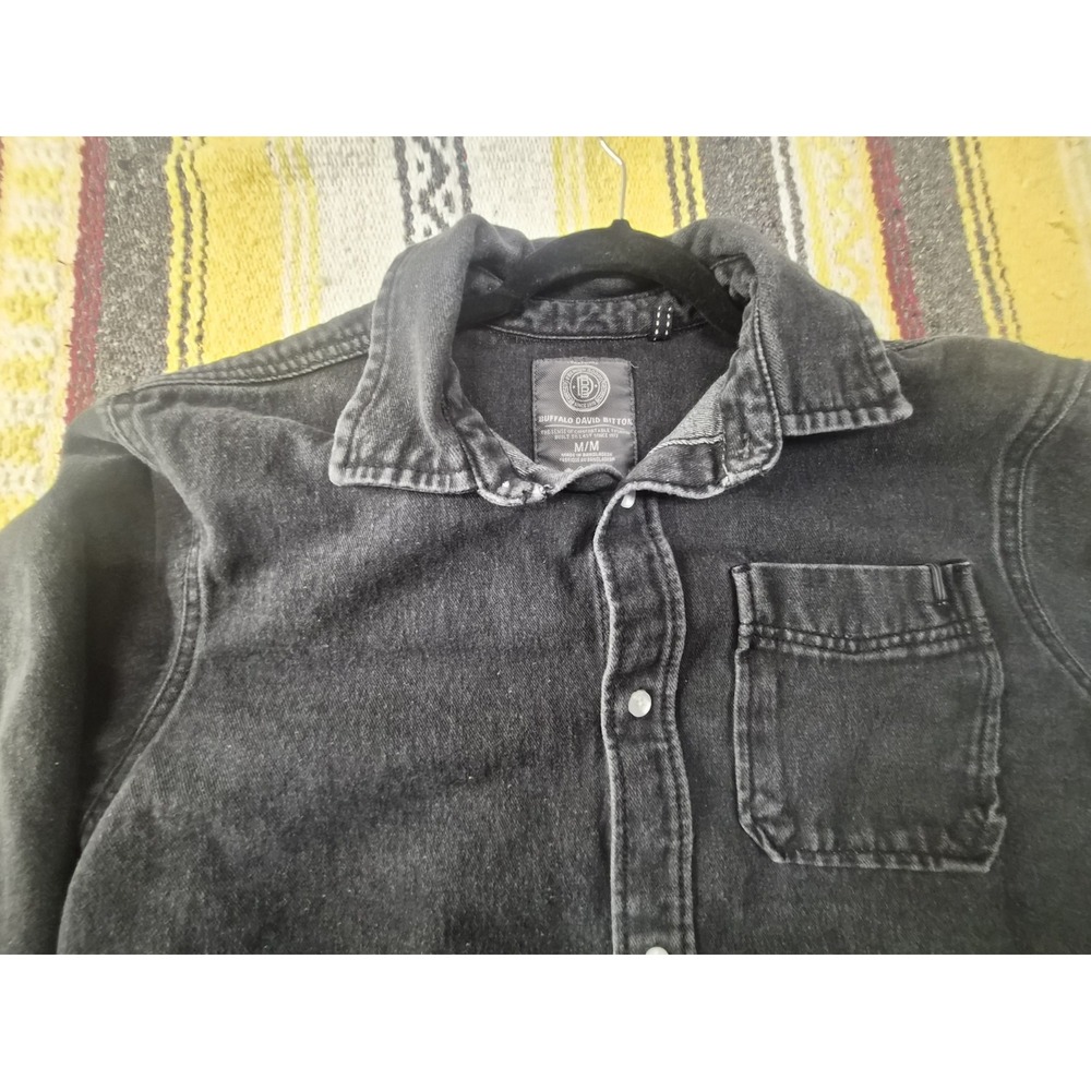 Buffalo David Bitton Mens Shirt Size M Black  Denim Western "Jonny"